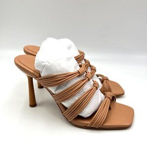 Joie Womens 6.5 Olive Brown Leather Strappy Square Toe Sandals Heels Shoes